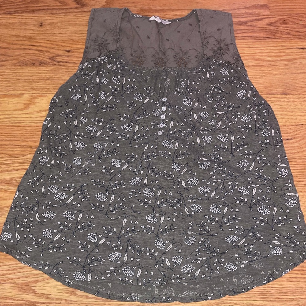 Lucky Brand floral green tank